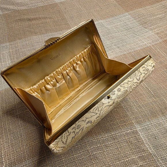 True Vintage Regency Mobwife Coastal Grandmother Preppy Bridal Clutch & Comb Set - Picture 5 of 10